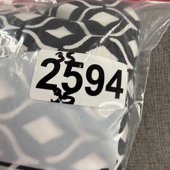 H&M Fit & Flare Dress Black & White XS Sleeveless Open Back Round Neck Geometric - Picture 12 of 12